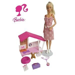 Barbie Doll With Dog Pet & Accessories Playset